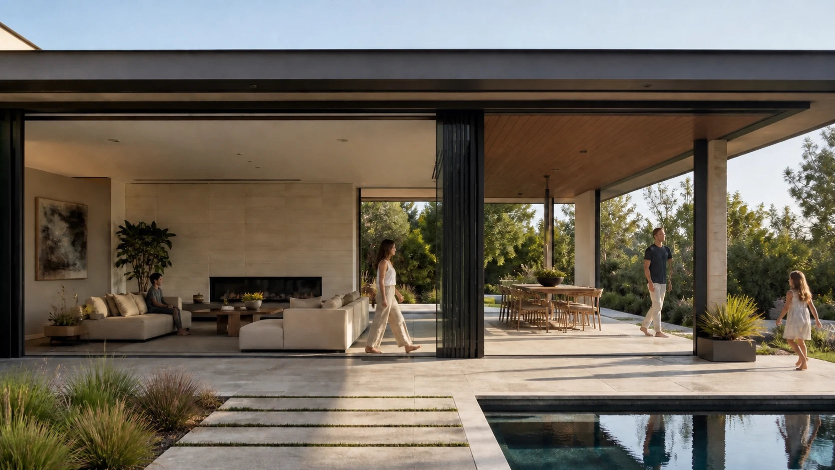The same residential opening partly open for everyday passage