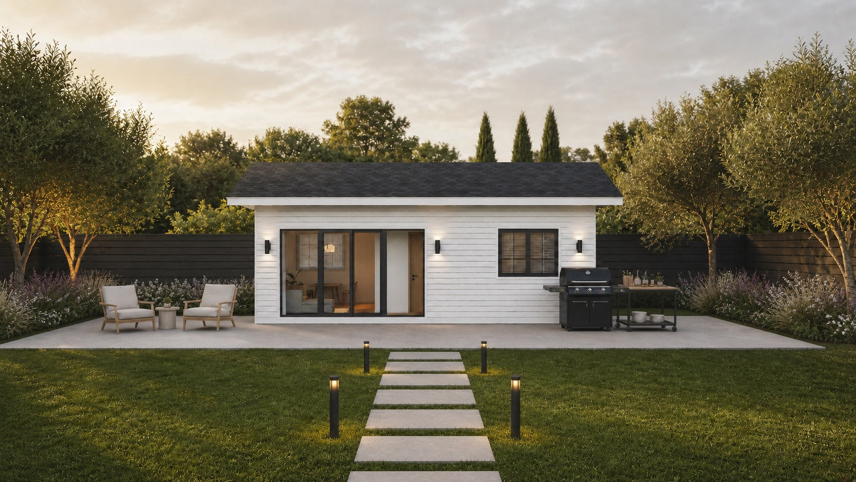 Exterior concept for the 1A450 compact backyard ADU