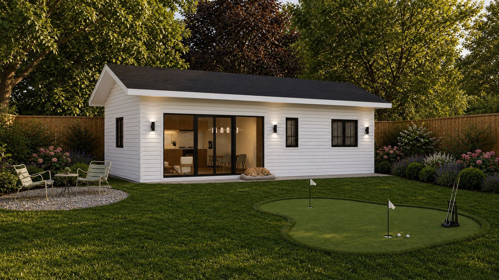 Exterior concept for the 1B580 one-bedroom ADU