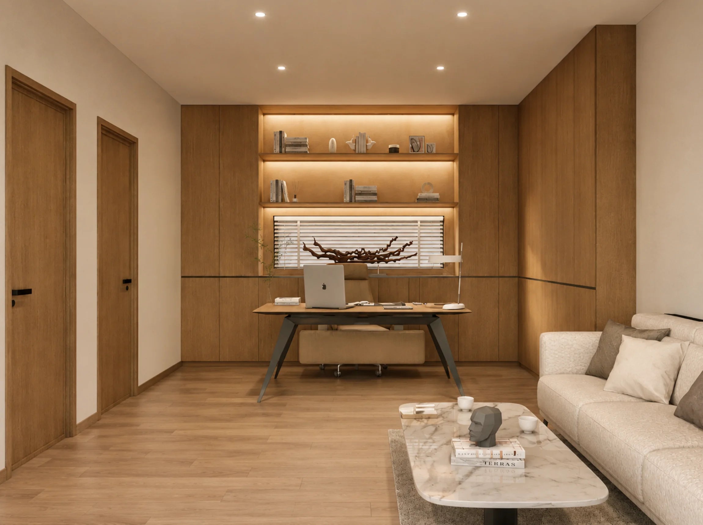 FT400 open studio arranged as a private home office